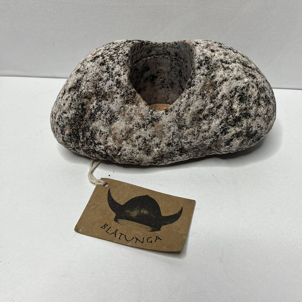 Vintage BlåTunga Bla Tunga Granite Tea light Candle Holder Sweden